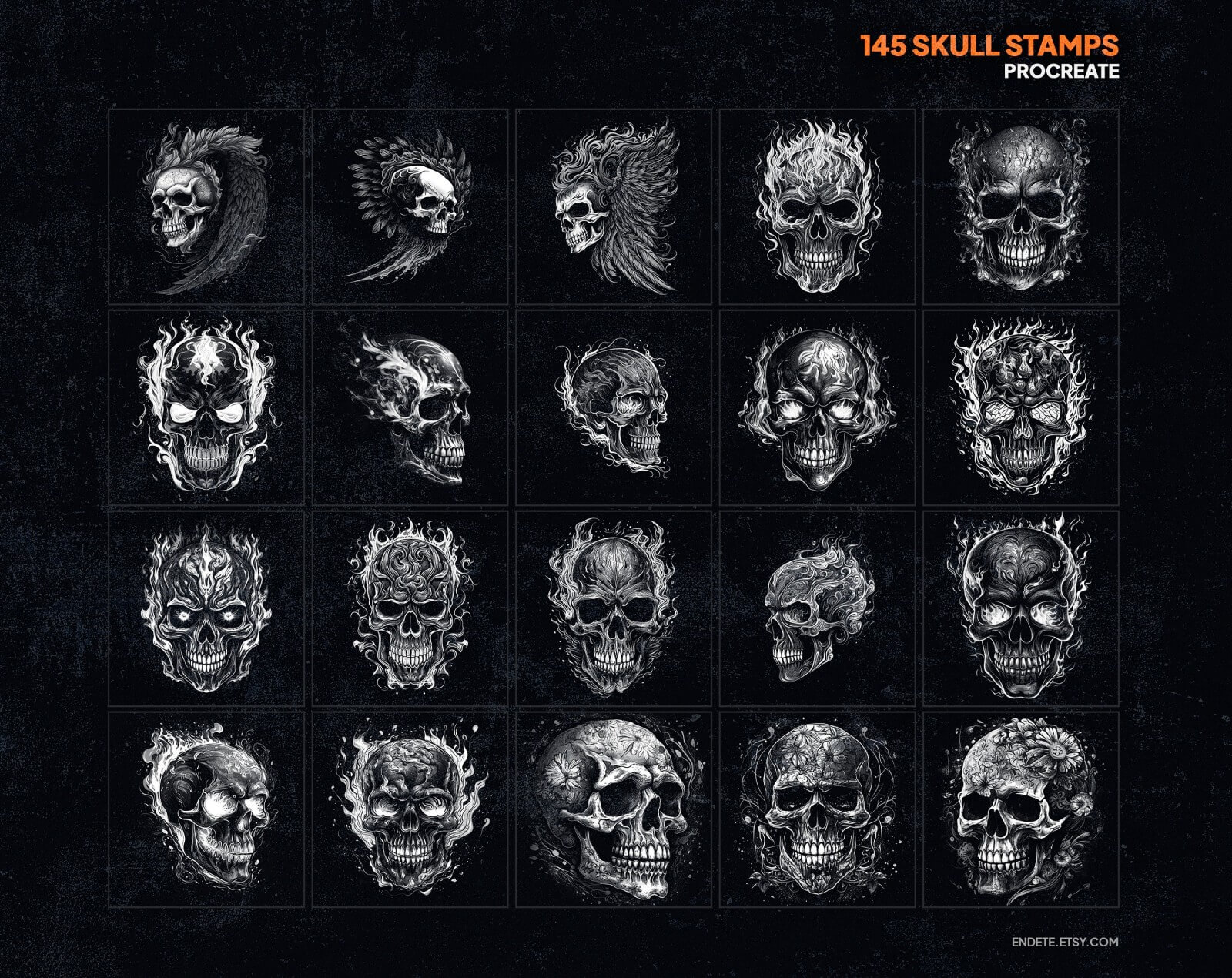 Skull Procreate Stamps