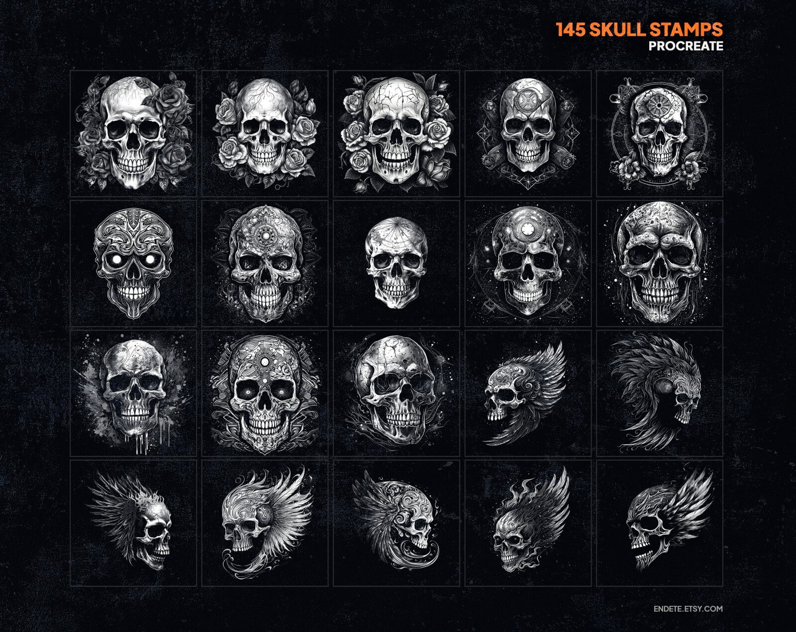 Skull Procreate Stamps