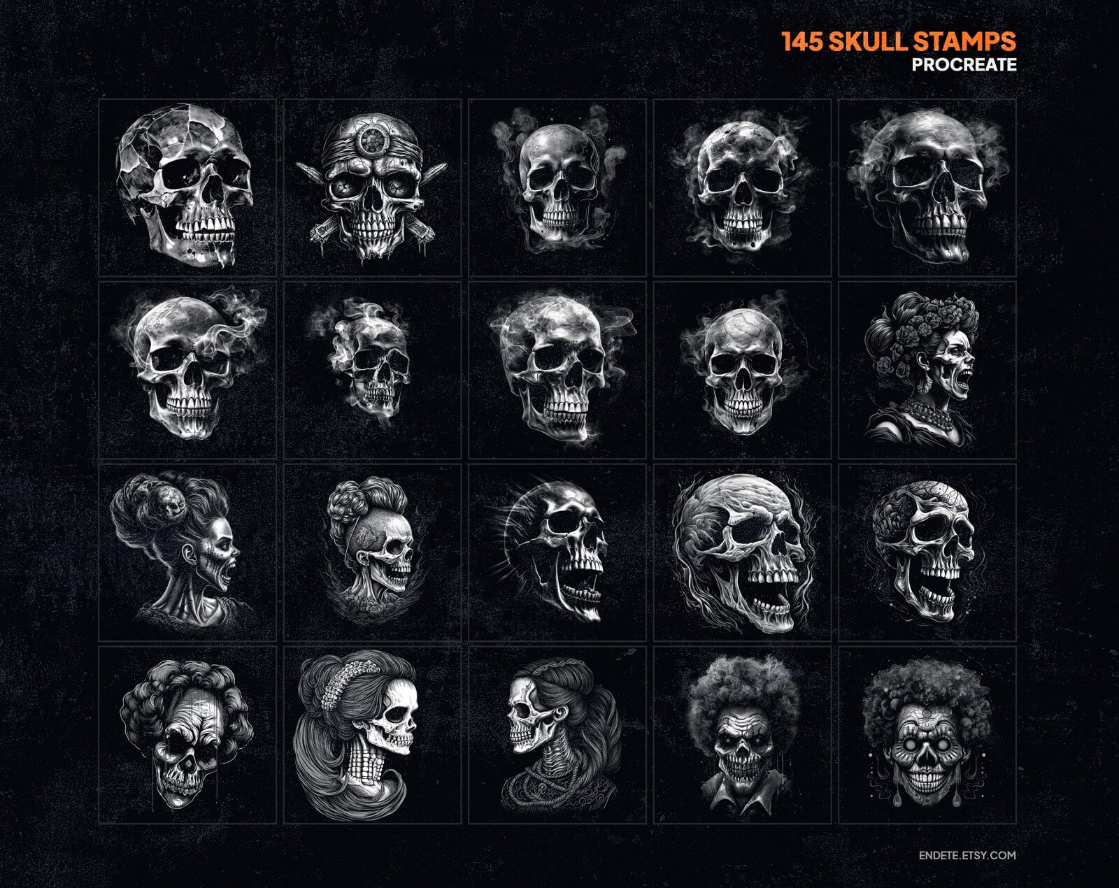 Skull Procreate Stamps