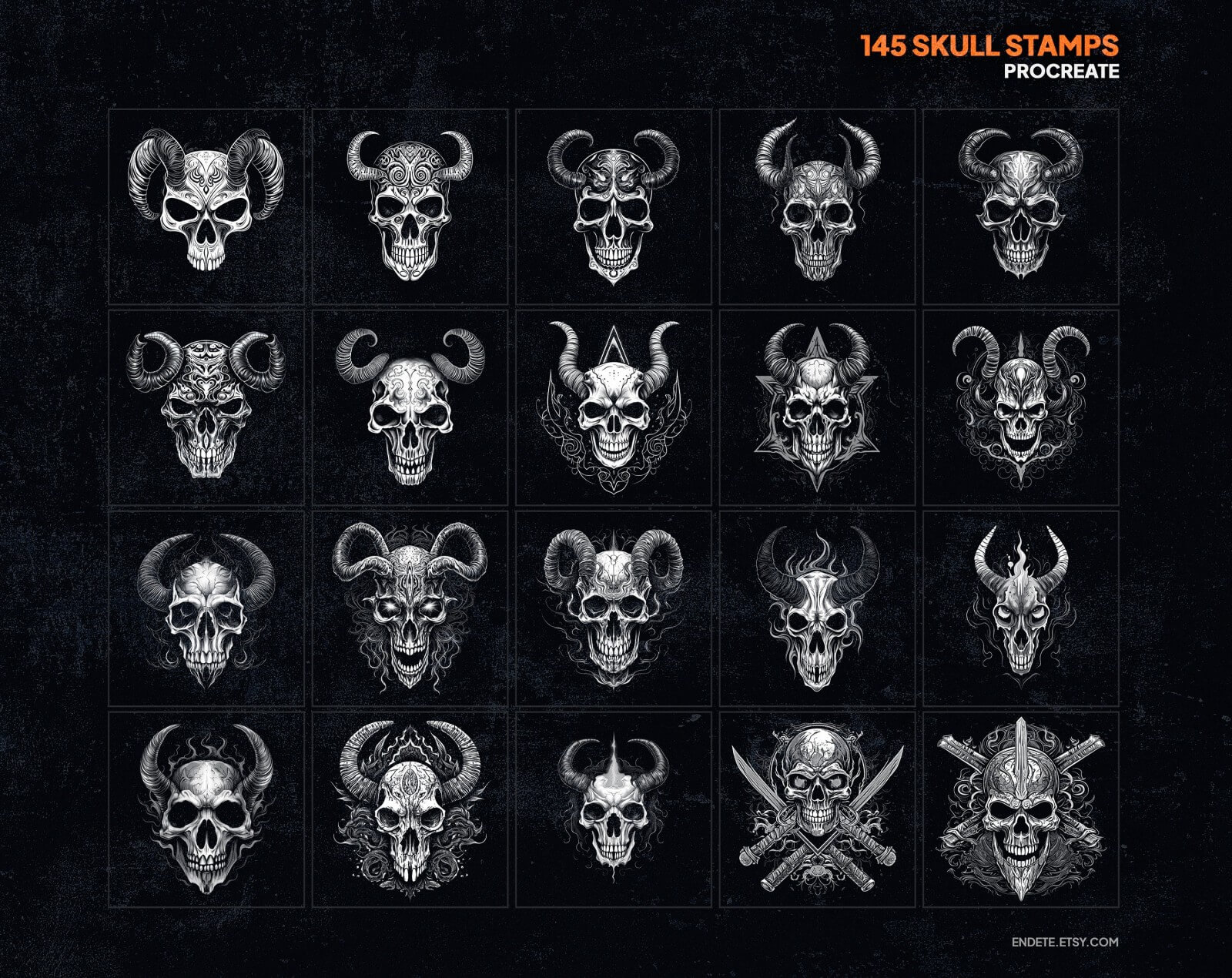 Skull Procreate Stamps