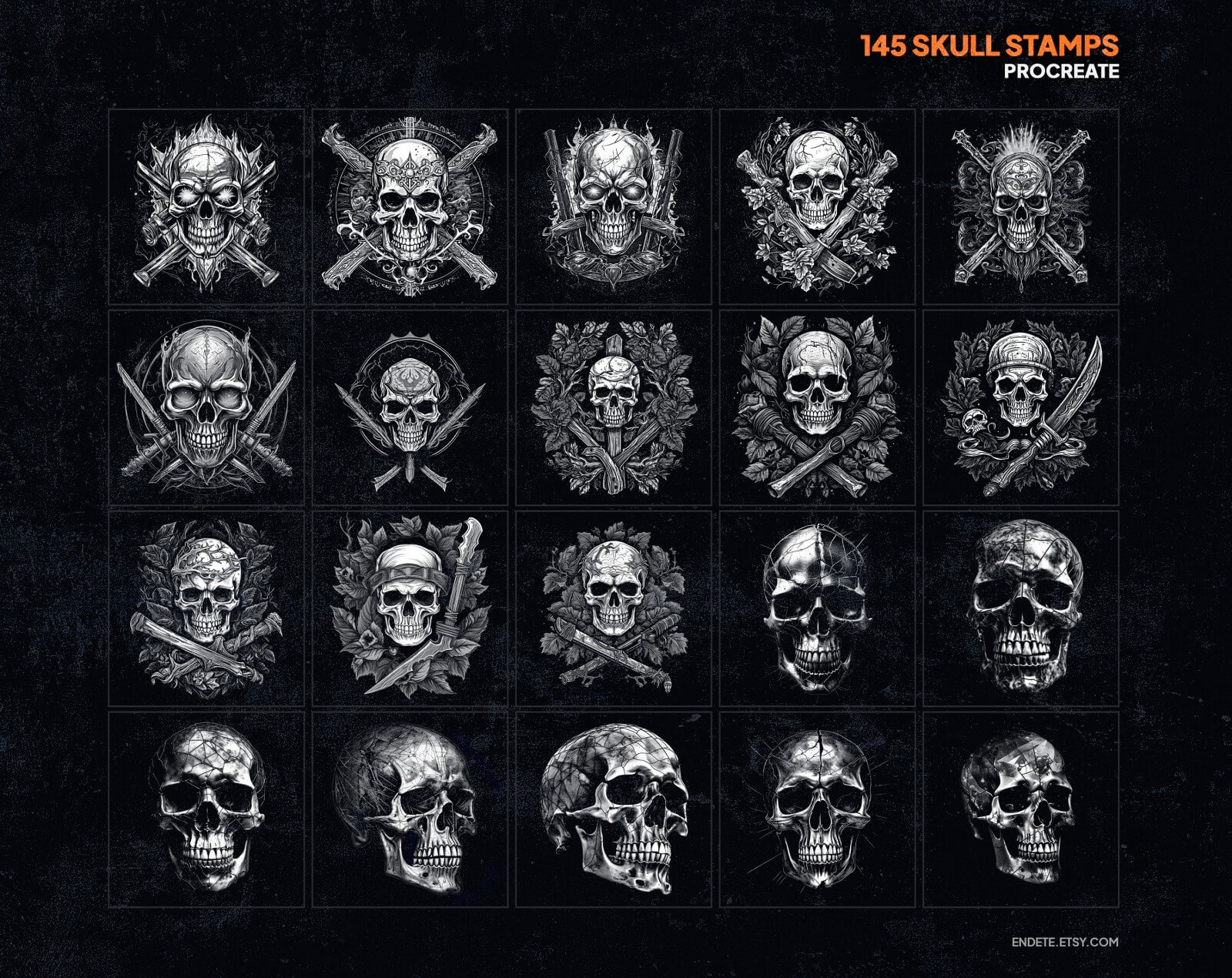 Skull Procreate Stamps